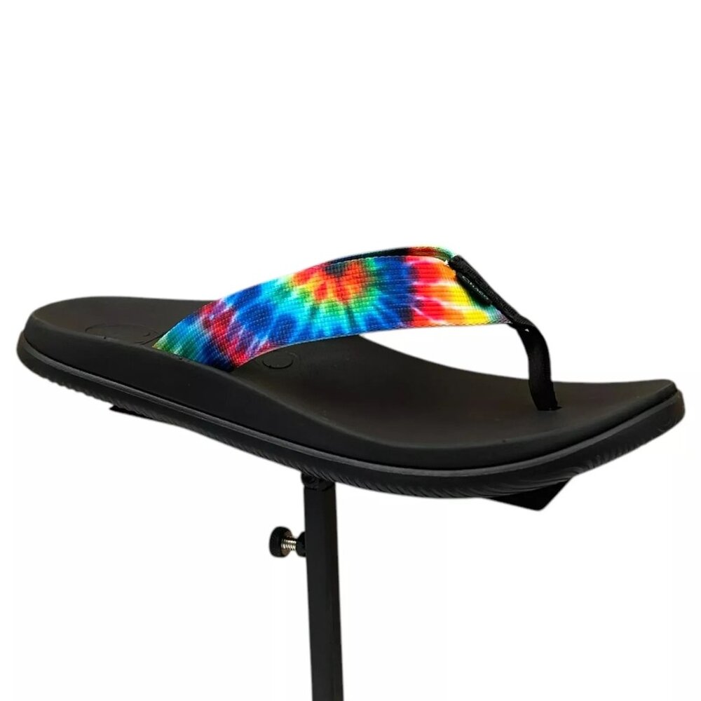 Chaco Womens Chillos Flip Flop Size 7 Black/Tie Dye Lightweight Cushioned Insole